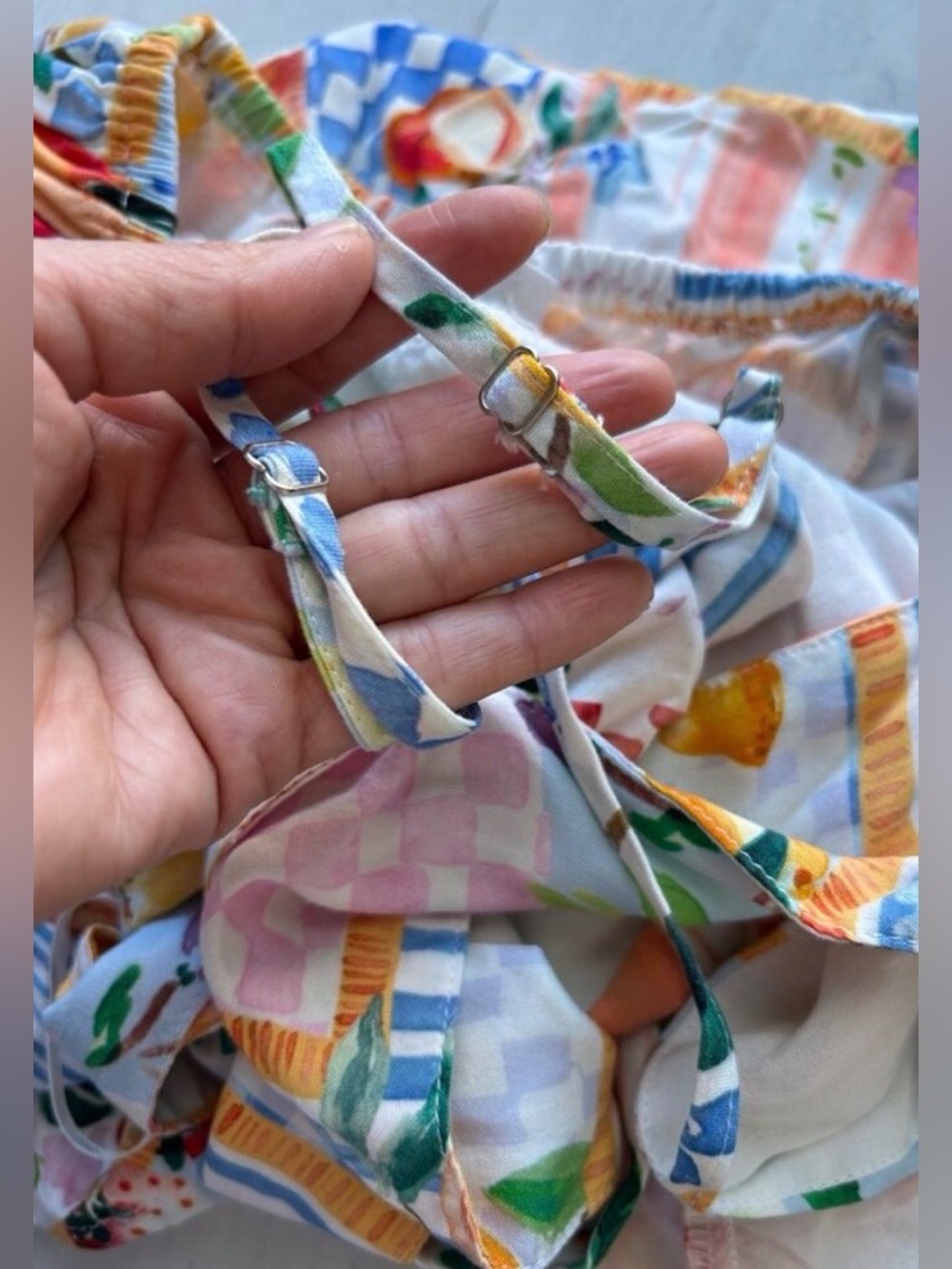 Paper Heart Anthropologie Colorful Patchwork Fruit Pattern Maxi Dress - Picture 7 of 9